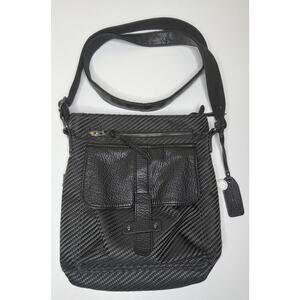 Pistil Gotta Run Crossbody Bag Black Poly Vinyl Slide Adjustable Strap Lined Zip